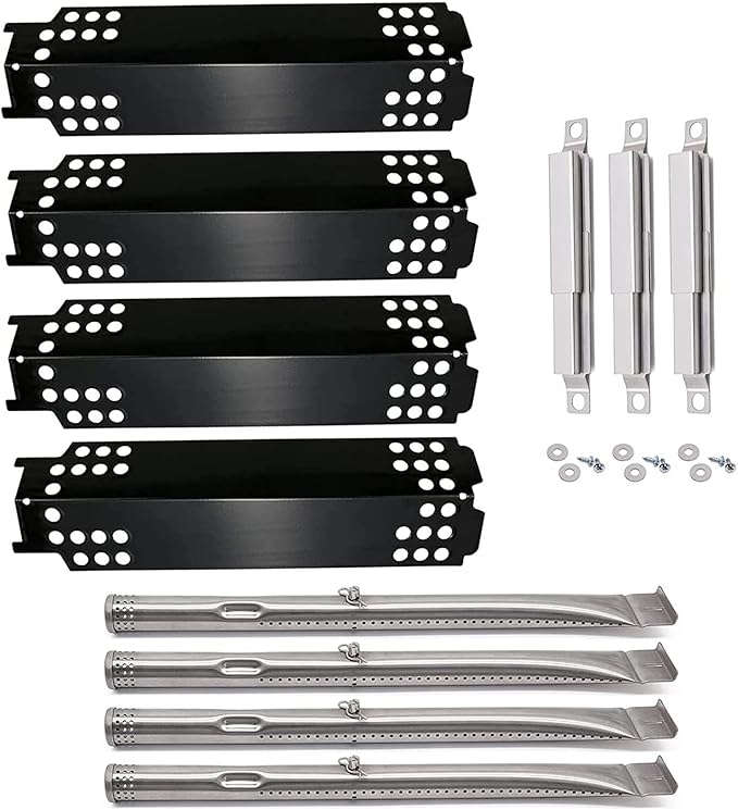 Yiming Grill Replacement Parts for Charbroil 463436215, 463436214, 463439915, 463436213, 463439914 Grill Models. Grill Burner Pipe Tubes, Heat Plate Tent Shields, Carryover Tubes Replacement Kit.