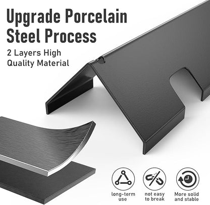 Uniflasy for Weber Spirit 2 Grill Parts, 15.3" Flavorizer Bars for Weber GS4 I & II 200 Series, Spirit II E210 S210 E215 E220 S220 with Front Mounted Control Grill, 16GA All-Black Enamel Heat Plates