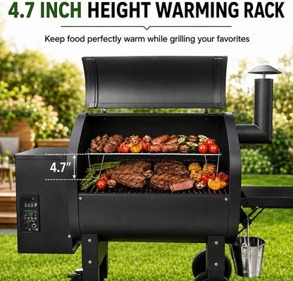 GRISUN Grill Warming Rack for Green Mountain Daniel Boone Pellet Grill, Stainless Steel Upper Rack, Heavy-Duty Grill Rack Accessories, Replacement for GMG-6008, Silver