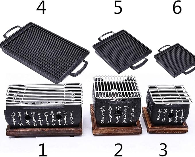 Japanese BBQ Grill - Portable Charcoal Stove with BBQ Plate & Accessories