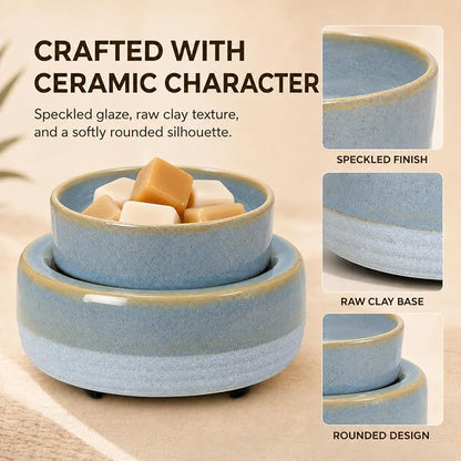 Wax Melt Warmer, Ceramic Candle Melter Melting Wax 3-in-1 Oil Burner Electric Fits Yankee Large Jar, Scented Candle Holder for Home Decor Gifts for Mom Grandma Women Girls