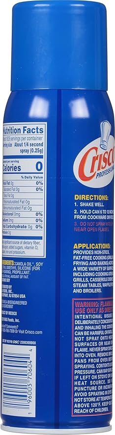 Crisco Professional No-Stick Cooking Spray, Cooking Pro, 17 Ounce (Pack of 5)