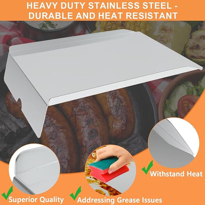 Drip Pan for Z Grills 700 Series Pellet Smoker Grills Heat Baffle Z Grill Replacement Parts Z Grills 7002B, 7002E, 700C, 700D, 700E Accessories, Stainless Steel Grease Drip Tray Parts