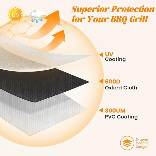 Grill Cover for Traeger Ironwood 650 BAC505 Wood Pellet Smoker Replacement Parts Full Length 600D Waterproof Outdoor BBQ Covers Grilling Accessory