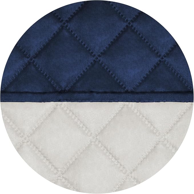 PureFit Reversible Quilted Couch Covers for Dogs Loveseat Sofa Cover 54" | Navy/Ivory, Water Resistant Couch Protector, Washable Pet Couch Cover with Non Slip and Elastic Straps For Kids