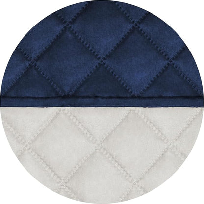 PureFit Reversible Quilted Couch Covers for Dogs Loveseat Sofa Cover 54" | Navy/Ivory, Water Resistant Couch Protector, Washable Pet Couch Cover with Non Slip and Elastic Straps For Kids