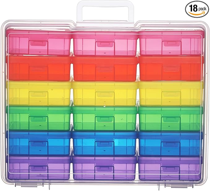 18 Pack Plastic Storage Box Arts & Crafts Storage Boxes & Organizers | Multifunctional Design,Stackable,See Through,Versatile Organization,Space-Saving,Durable,Dust Protection