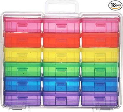 18 Pack Plastic Storage Box Arts & Crafts Storage Boxes & Organizers | Multifunctional Design,Stackable,See Through,Versatile Organization,Space-Saving,Durable,Dust Protection