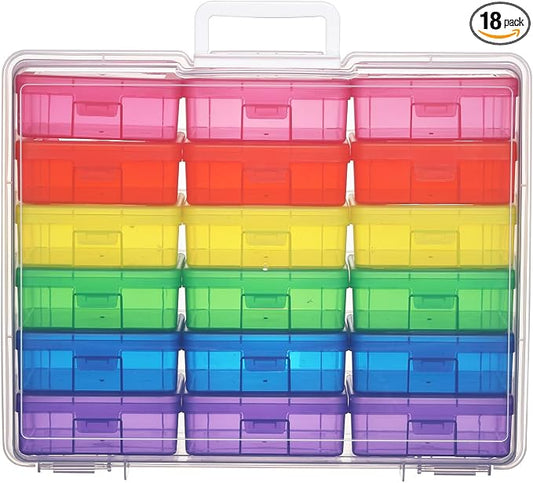 18 Pack Plastic Storage Box Arts & Crafts Storage Boxes & Organizers | Multifunctional Design,Stackable,See Through,Versatile Organization,Space-Saving,Durable,Dust Protection