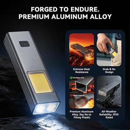 AuntyFey 2 in 1Grill Lights for Outdoor Grill with Flash Light, Magnetic LED Rechargeable Grill Light for Blackstone Griddle Accessories, BBQ Grill Flash Lights for Outdoor Adventure