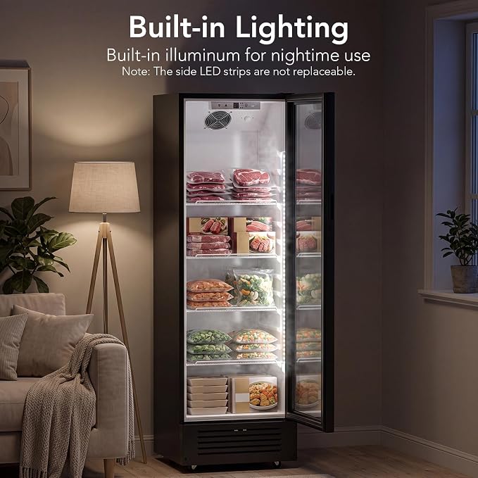 Electactic Commercial Beverage Refrigerator, 9 Cu. Ft. Drink Fridge, Display Refrigerator with Glass Door & 4 Adjustable Shelves,for Shops,Restaurants,Bars