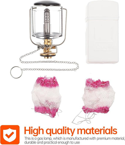 IMIKEYA Portable Gas Lighting Camping Lamp Made of Fine Copper and Stainless Steel, Sturdy Outdoor Camping Light for Barbecue and Garden Lighting, Compact and Easy to Carry