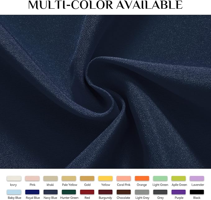 Softalker Rectangle Tablecloth, Waterproof Table Cloths Wrinkle Free Fabric Washable Polyester Table Cover for Dining Tables Party Outdoor Camping Parties Buffet - 52 x 70 inch, Navy Blue