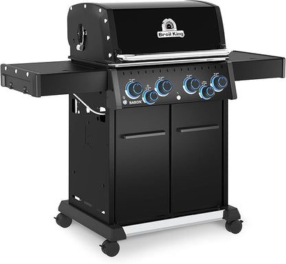 Broil King 674114 Baron 420 Pro Shadow 4-Burner Pellet Ready Propane Gas Grill in Black