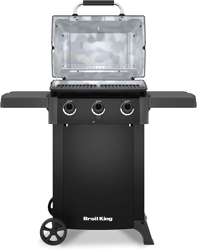 Broil King 814954 Gem 310 Shadow 3-Burner Propane Gas Grill in Black