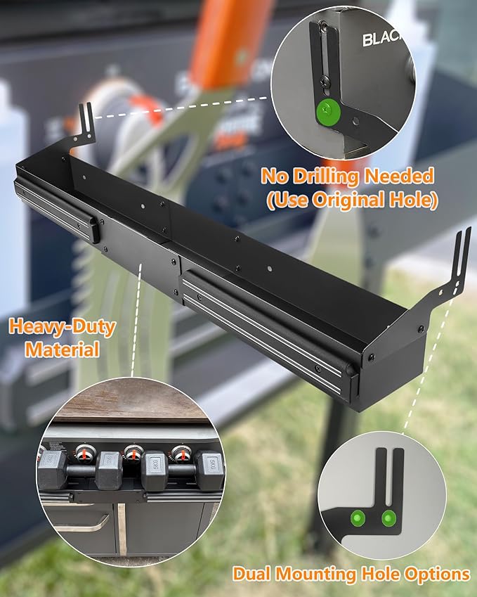 Sivsis Front Griddle Caddy for Blackstone 36 Inch With Two Magnetic Tool Holders, Large Capacity for Blackstone Griddle Accessories 36 Inches Bottle Storage, Easy Front Access, Black Stone Caddy