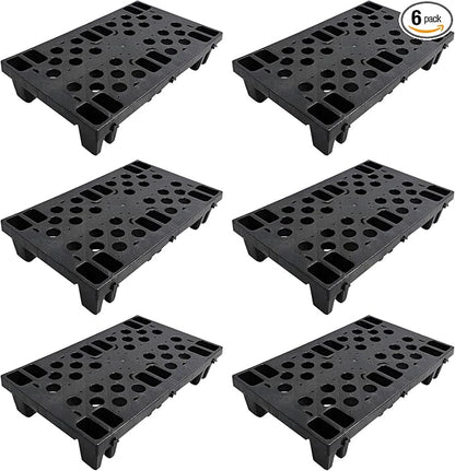 Plastic Pallets, Lightweight Moisture-Proof Floor Pallet, Interlocking with Breathable Grids Storage Pad, Applicable to Indoor and Outdoor, Garages, Kitchen, Basement (6 Pcs 11.8 * 19.7 * 3.9)