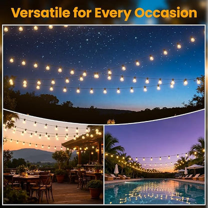 LED Outdoor String Lights, 240FT Patio Lights Outdoor Waterproof with 120+3 Shatterproof G40 Edison Globe Bulbs, 2700K Warm White Hanging Light, Dimmable Light for Outside Backyard Garden Bistro Porch