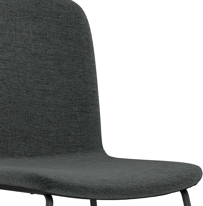 SIMPLIHOME Wilcox Contemporary Dining Chair (Set of 2) in Charcoal Grey Woven Fabric for the Dining Room