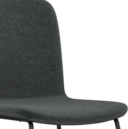 SIMPLIHOME Wilcox Contemporary Dining Chair (Set of 2) in Charcoal Grey Woven Fabric for the Dining Room