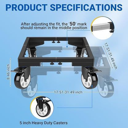 8.5 Inch Height All Steel Smoker Stand, 5 Inch Casters Wheels with 1280lbs Capacity, Universal Mobile Stand for Vertical&Digital Electric Smoker