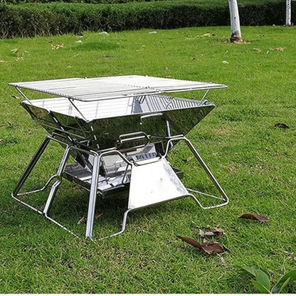 JSEIAJB 1pcs Foldable Grill Camp Cooker Charcoal Stove Family Travel Home Barbecue Grill Mini Bbq Outdoor Portable