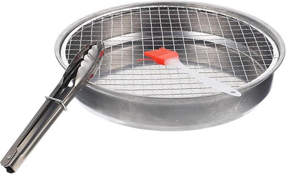 HEALLILY Portable 28cm Outdoor Mini Bbq Grill Disposable Charcoal Grill Stove for Camping and Picnic, Compact Lightweight Outdoor Barbecue Rack without Charcoal