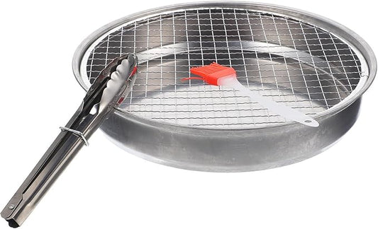 HEALLILY Portable 28cm Outdoor Mini Bbq Grill Disposable Charcoal Grill Stove for Camping and Picnic, Compact Lightweight Outdoor Barbecue Rack without Charcoal
