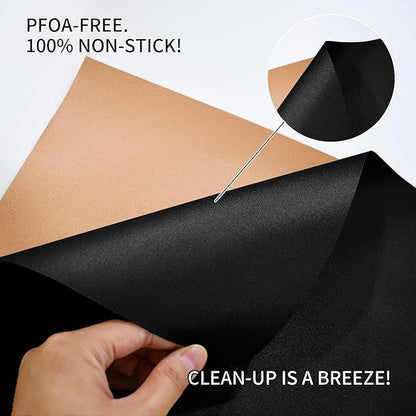 Grill Mats for Outdoor Grill, Set of 10 （5 Black+5 Copper）Grill Mat for Gas Grill, Non-Stick BBQ Sheets for Grilling, 15.75 X 13 Inch