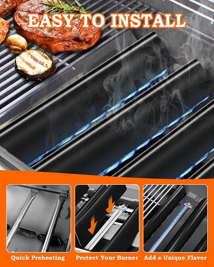 7534 7507 Flavorizer Bars 21.5" and Grill Burner Replacement for Weber Spirit Grill Parts Spirit 200 220 500 S210 E210 Grill Parts, Porcelain Steel Grill Repair Kit for Genesis Silver A Grill