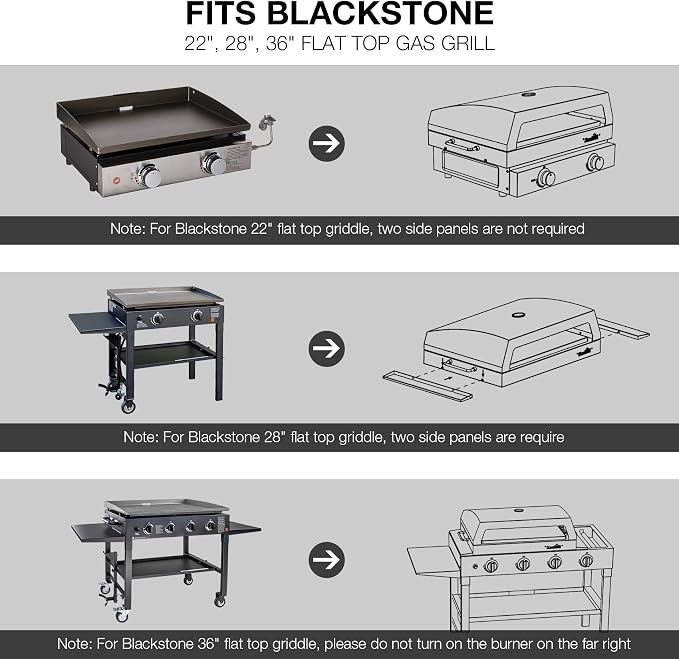 Stanbroil Pizza Oven Attachment for Blackstone 22, 28 & 36 Inch Griddles | 19" x 15" Pizza Stone, Built-In Temperature Gauge, Large Cooking Surface for Outdoor Pizza