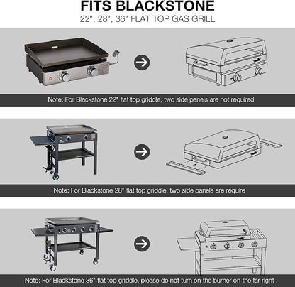 Stanbroil Pizza Oven Attachment for Blackstone 22, 28 & 36 Inch Griddles | 19" x 15" Pizza Stone, Built-In Temperature Gauge, Large Cooking Surface for Outdoor Pizza