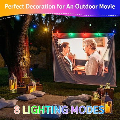 C7 Strawberry Solar String Lights, 31FT 50 LED Ultra Bright Multicolor IP65 Waterproof 8 Modes Green Wire Fairy Lights Auto On/Off for Outdoor Garden Patio Christmas Wedding Party Decor