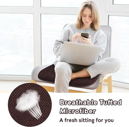 Brown Chairs Cushions for Dining Chairs 6 Pack Non Slip Foam Kitchen Seat Cushions Washable Soft Thick Patio Pads Large Wooden Metal Tapered Chair Cushions,17" x 15"
