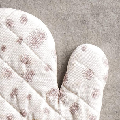 Maison d' Hermine Oven Gloves 100% Cotton Oven Mitt 7" x 13" with Loop Heat Resistant BBQ Cooking Gloves for Thanksgiving Christmas Decorations Baking Handling Hot Pans (Pack of 1, Bagatelle)
