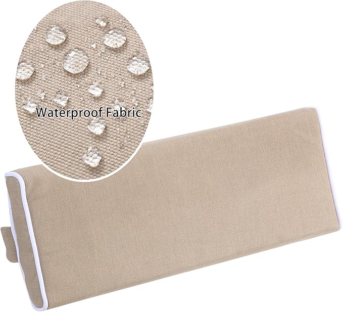 Enipate Outdoor Chaise Lounge Head Pillow, Pack of 2 Water Resistant Headrest Pillows with Elastic Band for Pool Patio Chairs