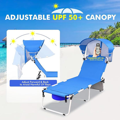 Wheel-To-Go Oversized Tanning Chair with Face Hole & Wheels | Portable Heavy Duty Folding Lounge Chair | Outside Sunbathing Reading Relaxing Beach Poolside Lawn | XL Wide | 330 LBS (Patent Design)