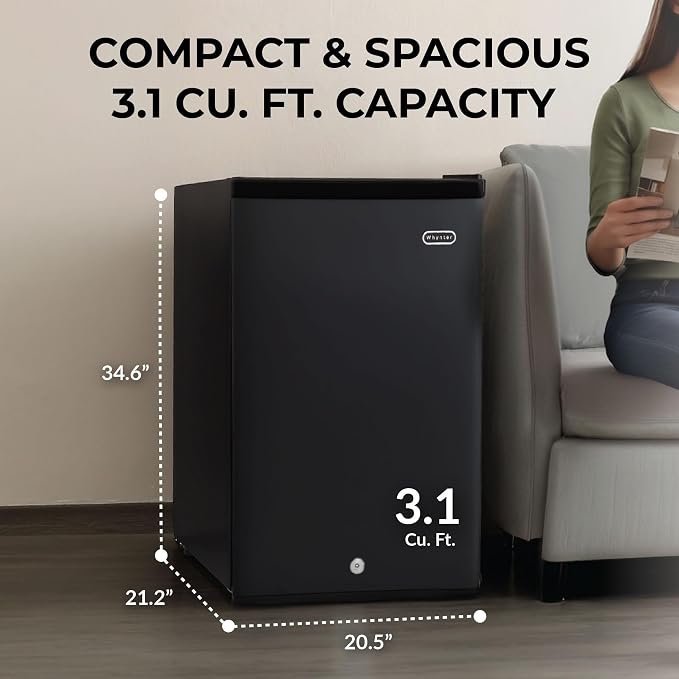 Whynter CUF-301BK 3 cu. ft Energy Star Upright Freezer with Lock – Black | Adjustable Thermostat and Security Lock, Energy Star Rated, Reversible Door, Adds Compact Frozen Storage at Home