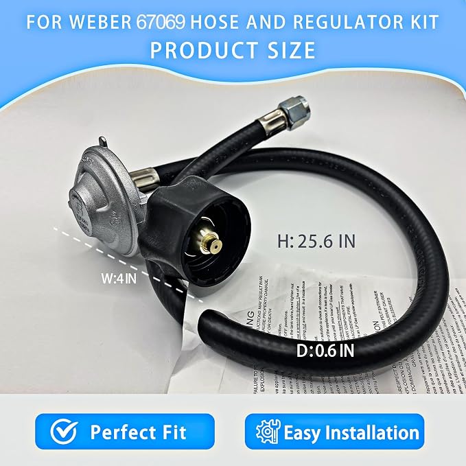 For Weber Hose and Regulator kit, for Weber Grill Regulator Replacement, Fits for Spirit II (2017-2019) and Spirit E310 E320 E210 Genesis II 210/LX 240 and Genesis II 300/400 (2017-2019) Gas Grills.