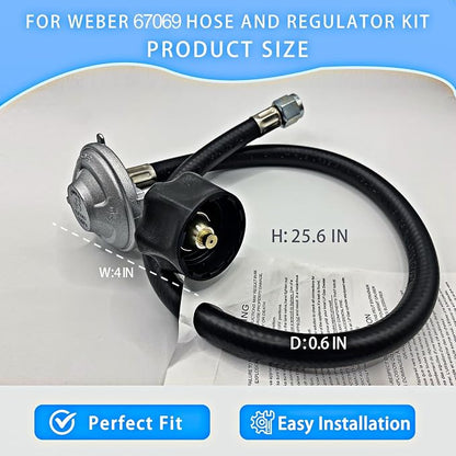 For Weber Hose and Regulator kit, for Weber Grill Regulator Replacement, Fits for Spirit II (2017-2019) and Spirit E310 E320 E210 Genesis II 210/LX 240 and Genesis II 300/400 (2017-2019) Gas Grills.