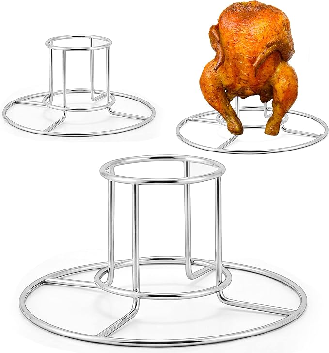 HaSteeL Beer Can Chicken Holder 3 Pack, Stainless Steel Chicken Rack for Grill Smoker Oven BBQ, Vertical Beer Butt Chicken Stand for Tender Roaster Chicken & Turkey, Sturdy & Dishwasher Safe