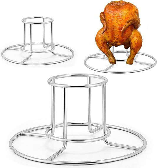 HaSteeL Beer Can Chicken Holder 3 Pack, Stainless Steel Chicken Rack for Grill Smoker Oven BBQ, Vertical Beer Butt Chicken Stand for Tender Roaster Chicken & Turkey, Sturdy & Dishwasher Safe