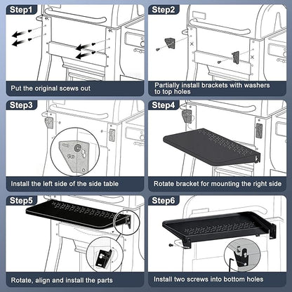 KEESHA Folding Front Table for Weber Searwood 600 Pellet Grill, Replace Weber 3400108, Heavy-Duty Grill Accessories for Food Prep and Storage, 24" x 12.5"