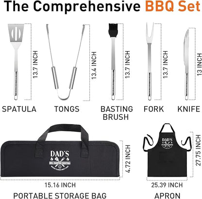 Engraved Grilling Gifts for Men, Grilling Accessories for Dad, Grill Gifts for Men Who Have Everything, Stainless Steel Grill Utensils Set, Gifts for Father's Day for Husband from Daughter Son Wife