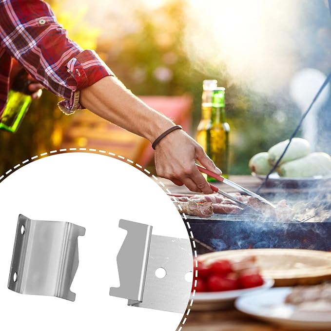 Kalomo Grill Heat Plates Shield Flame Shield Brackets, Burner Hanger Brackets BBQ Gas Grill Replacement Parts Accessories with Screws for Chargriller 5050 Duo, 3001, 3008, 5050, 5072, 5650