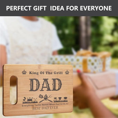 Dad Gifts for Father's Day, Grill Grilling Gift for Dad, BBQ Cutting Board, King Of The Grill, Best Dad Ever Gift for Father