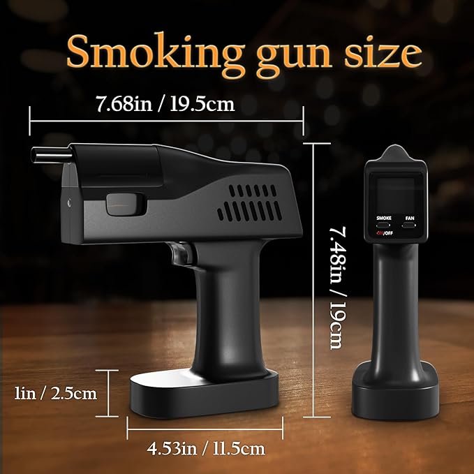 Electric Cocktail Bubble Smoke Gun Kit for Bar and Home Use-Aroma Gun Set Includes 4 Flavour Aromas and Edible Bubbles -for Enhancing Food and Drink Flavors Gift for Men/Dad/Husband/Bartender