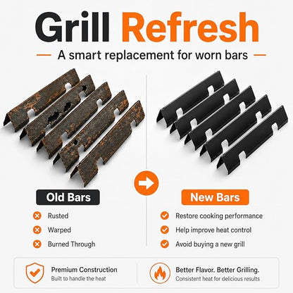 Uniflasy 67046 Flavorizer Bars for Weber Spirit 2 Parts Weber GS4 Spirit II & I E310 E320 S310 S320 with Front Control 69797 68843 7636 Replacement Parts,15.3" Porcelain-enameled Flavor Bars