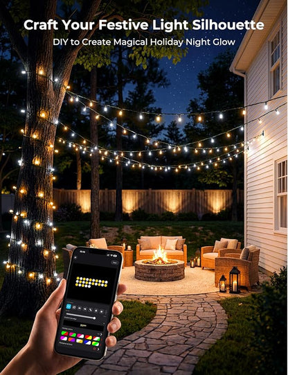 Minetom 132ft 400LED Smart Color Changing Christmas Halloween Tree Lights | LED RGB Outdoor String Twinkle Lights, 16 Milion Adjustable Colors Smart Fairy Lights with App & Timer for Xmas Tree Party