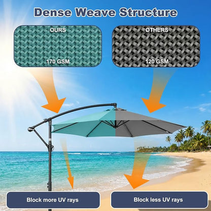 BPS Patio Umbrella Replacement Canopy for 10 ft 8 Ribs Table Umbrella, Outdoor Umbrella Replacement for Market Parasol, Canopy Only